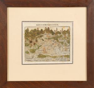 Genua maritima civitas - Genova  - Asta Carte geografiche della Liguria e della Corsica - Associazione Nazionale - Case d'Asta italiane