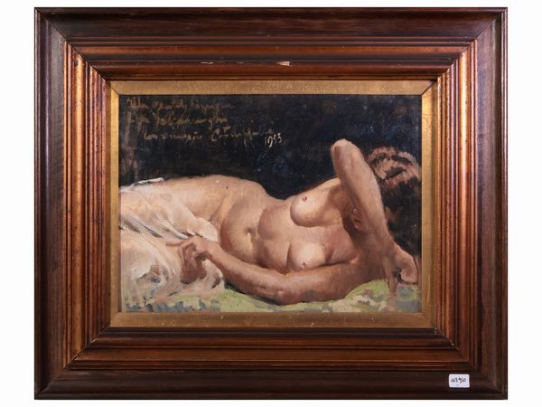 Cafiero Filippelli : Nudo di donna 1953  - Asta Arte Moderna e Contemporanea - Associazione Nazionale - Case d'Asta italiane