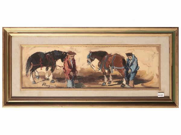 Basso Ragni : Personaggi e cavalli  - Asta Arte Moderna e Contemporanea - Associazione Nazionale - Case d'Asta italiane