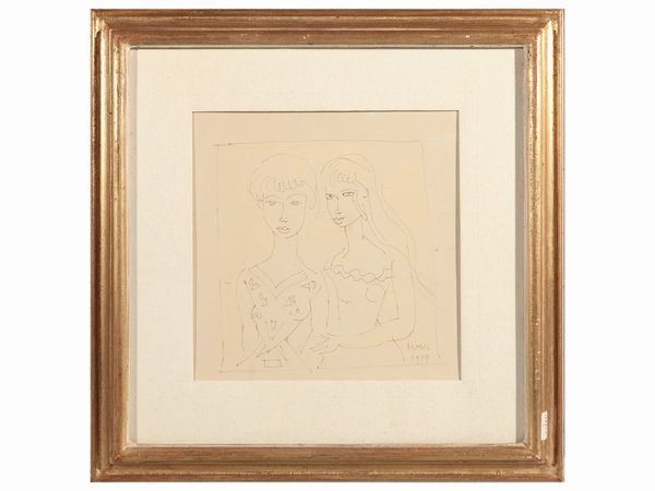 Moses Levy : Due figure femminili 1959  - Asta Arte Moderna e Contemporanea - Associazione Nazionale - Case d'Asta italiane