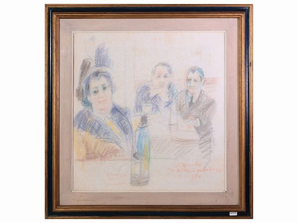 Giovanni March : Figure a tavola 1970  - Asta Arte Moderna e Contemporanea - Associazione Nazionale - Case d'Asta italiane