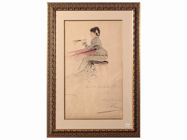 ETTORE XIMENES : Ricordo del teatro Pagliano 1880 circa  - Asta Arte Moderna e Contemporanea - Associazione Nazionale - Case d'Asta italiane