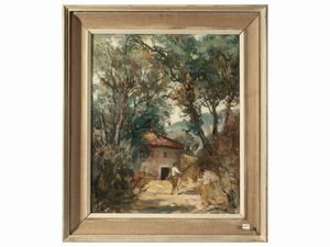 Mario Bucci - Paesaggio con figura