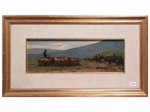 Giovanni Lomi - Pastore con gregge