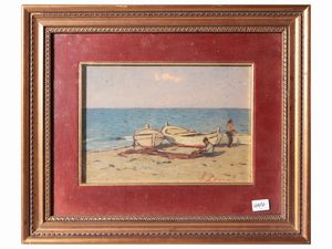 Giovanni Lomi - Pescatori sulla spiaggia