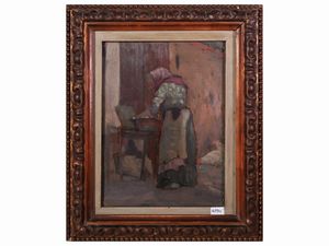 Giovanni March - Contadina con galline