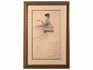 ETTORE XIMENES - Ricordo del teatro Pagliano 1880 circa