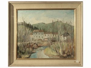 Silvio Pucci - Paesaggio con case