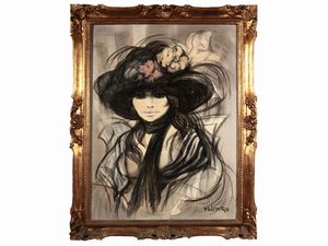 Fausto Maria Liberatore - Ritratto di donna con cappello