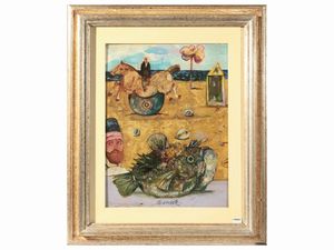 Antonio Possenti - Natura morta in paesaggio marino