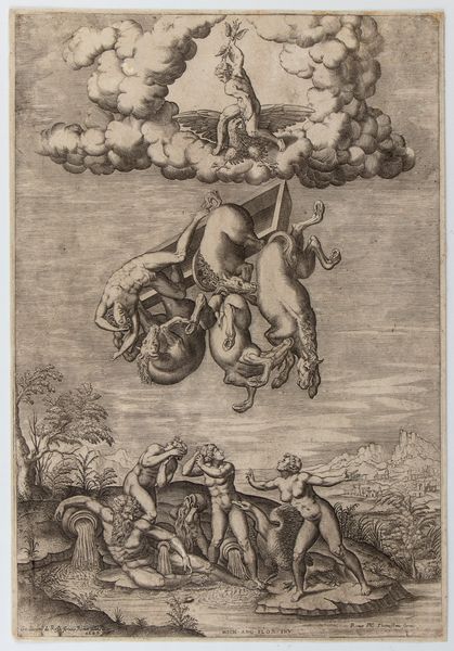 Michelangelo Buonarroti<br>Nicolas Beatrizet : La caduta di Fetonte  - Asta Stampe e Disegni dal XVI al XX secolo - Associazione Nazionale - Case d'Asta italiane