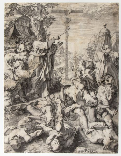 FRANCESCO VILLAMENA : Mos e il serpente di bronzo, da Ferrau Fenzoni  - Asta Stampe e Disegni dal XVI al XX secolo - Associazione Nazionale - Case d'Asta italiane