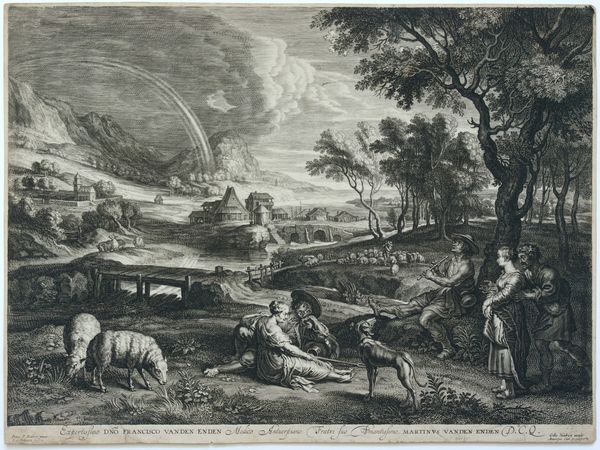 Boëtius Adamsz. Bolswert : Paesaggio con l'arcobaleno, da Rubens  - Asta Stampe e Disegni dal XVI al XX secolo - Associazione Nazionale - Case d'Asta italiane