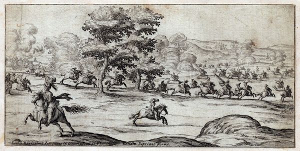 Ercole Bazzicaluva : Scena di cavalleria in un paesaggio con alberi  - Asta Stampe e Disegni dal XVI al XX secolo - Associazione Nazionale - Case d'Asta italiane