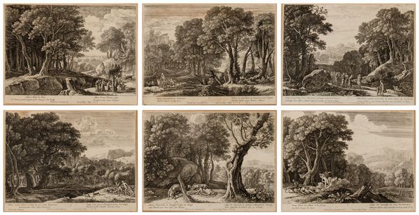 Herman Van Swanevelt : Sei paesaggi con la storia di Adone  - Asta Stampe e Disegni dal XVI al XX secolo - Associazione Nazionale - Case d'Asta italiane