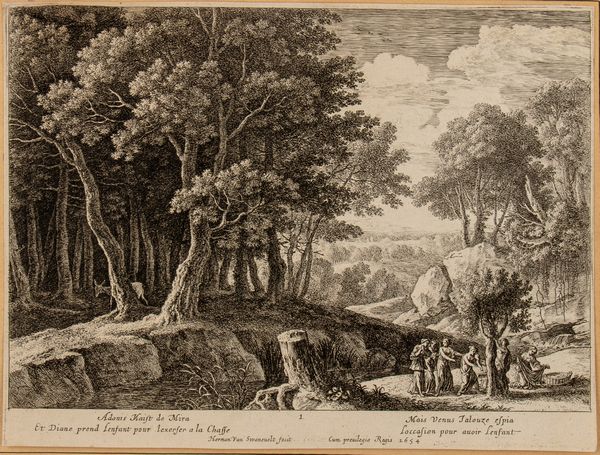 Herman Van Swanevelt : Sei paesaggi con la storia di Adone  - Asta Stampe e Disegni dal XVI al XX secolo - Associazione Nazionale - Case d'Asta italiane
