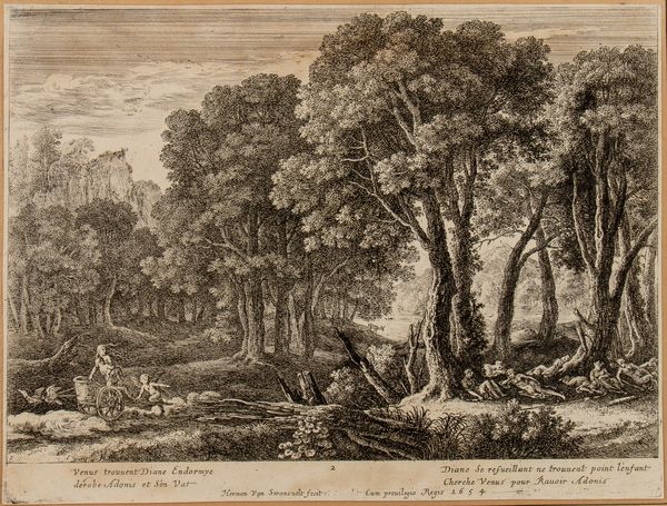Herman Van Swanevelt : Sei paesaggi con la storia di Adone  - Asta Stampe e Disegni dal XVI al XX secolo - Associazione Nazionale - Case d'Asta italiane