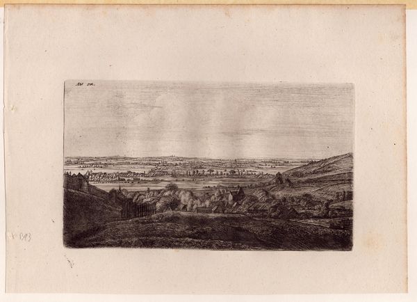 Jan Ruijscher : Un piccolo villaggio visto da una collina  - Asta Stampe e Disegni dal XVI al XX secolo - Associazione Nazionale - Case d'Asta italiane