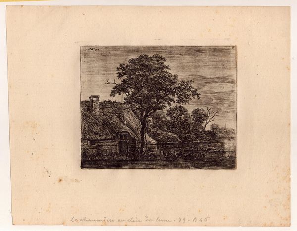 Jan Ruijscher : Paesaggio al chiaro di luna con casetta  - Asta Stampe e Disegni dal XVI al XX secolo - Associazione Nazionale - Case d'Asta italiane