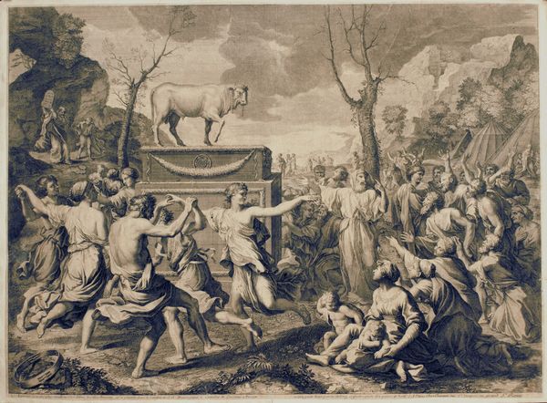 Étienne Baudet : Les Isralites adorant le Veau d'Or, da Nicolas Poussin  - Asta Stampe e Disegni dal XVI al XX secolo - Associazione Nazionale - Case d'Asta italiane