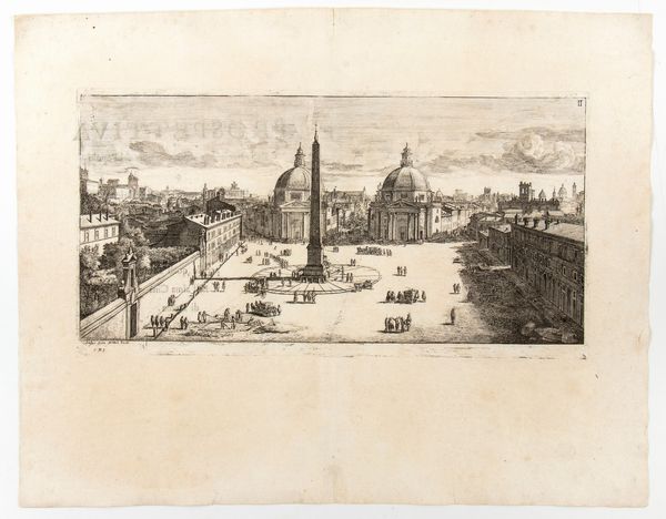 Gaspar  van Wittel : Piazza del Popolo a Roma  - Asta Stampe e Disegni dal XVI al XX secolo - Associazione Nazionale - Case d'Asta italiane