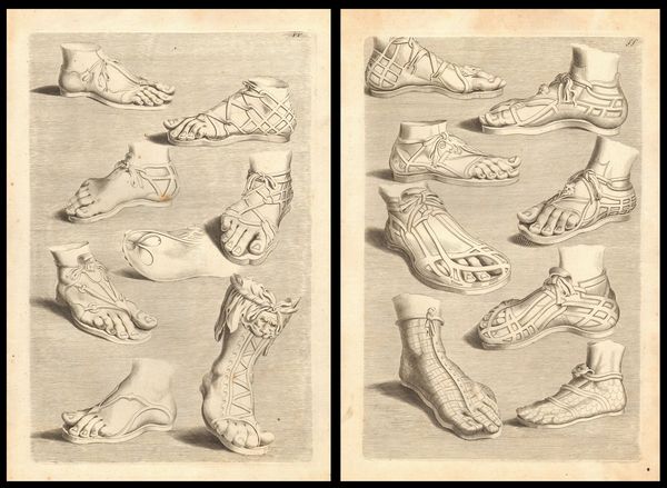 JOACHIM VON SANDRART : Modelli di antichi calzari romani  - Asta Stampe e Disegni dal XVI al XX secolo - Associazione Nazionale - Case d'Asta italiane