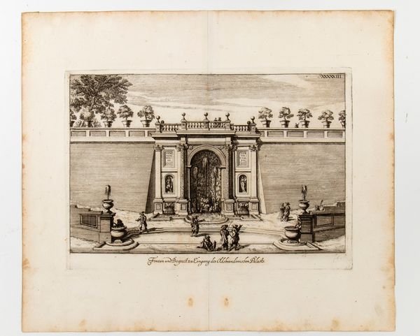 Sussanna Maria Sandrart : Fontana nel castello di Bracciano - Fontana in Piazza Colonna - Fontana all'ingresso di Palazzo Aldobrandini - Fontana dei Principi di Palestrina  - Asta Stampe e Disegni dal XVI al XX secolo - Associazione Nazionale - Case d'Asta italiane