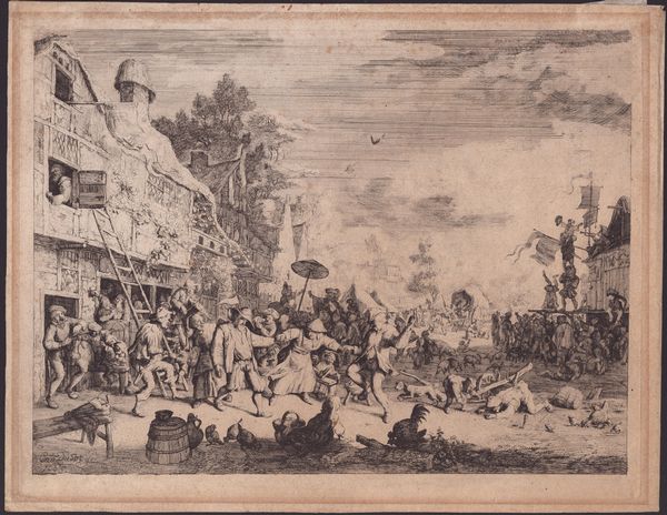 Cornelis Dusart : La festa del villaggio  - Asta Stampe e Disegni dal XVI al XX secolo - Associazione Nazionale - Case d'Asta italiane