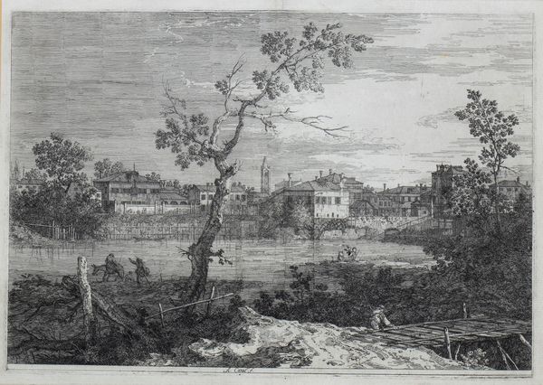Giovanni Antonio Canal Il Canaletto : Veduta di Dolo sulla riva del fiume  - Asta Stampe e Disegni dal XVI al XX secolo - Associazione Nazionale - Case d'Asta italiane