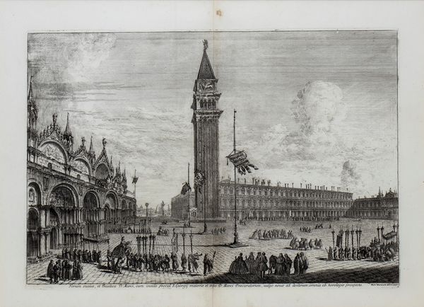 Michele  Marieschi : Forum Maius D. Marci aliter prospectum cum eiusdem Basilica in extrema parte...  - Asta Stampe e Disegni dal XVI al XX secolo - Associazione Nazionale - Case d'Asta italiane
