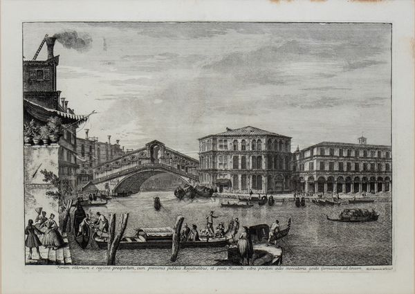 Michele  Marieschi : Forum olitorium e regione prospectum, cum proximis publicis Magistatibus, et ponte Rivoalti...  - Asta Stampe e Disegni dal XVI al XX secolo - Associazione Nazionale - Case d'Asta italiane