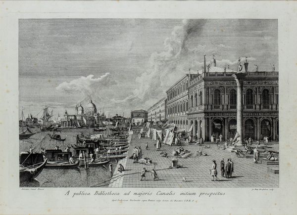 Giambattista Brustolon : A publica Bibliotheca ad majoris Canalis initium prospectus, da Antonio Canal  - Asta Stampe e Disegni dal XVI al XX secolo - Associazione Nazionale - Case d'Asta italiane