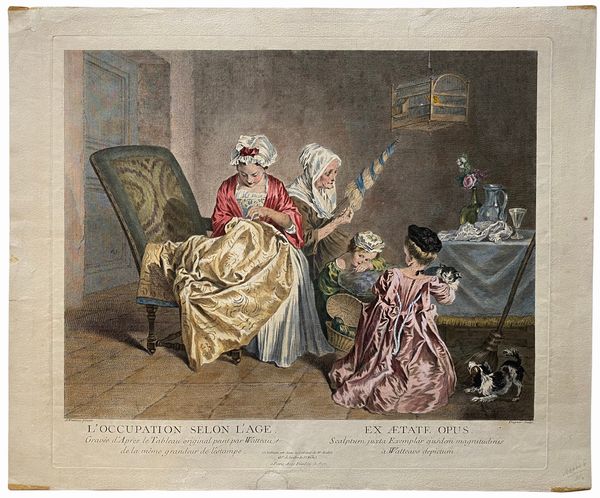 Charles Dupuis : L'Occupation selon l'age, da Antoine Watteau  - Asta Stampe e Disegni dal XVI al XX secolo - Associazione Nazionale - Case d'Asta italiane