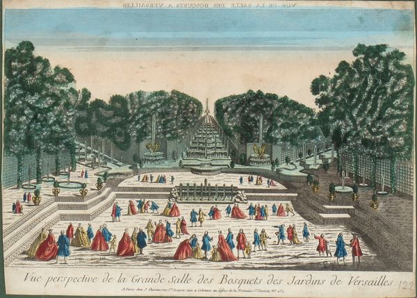 Vue perspective de la Grande Salle des Bosquets des Jardins de Versailles  - Asta Stampe e Disegni dal XVI al XX secolo - Associazione Nazionale - Case d'Asta italiane