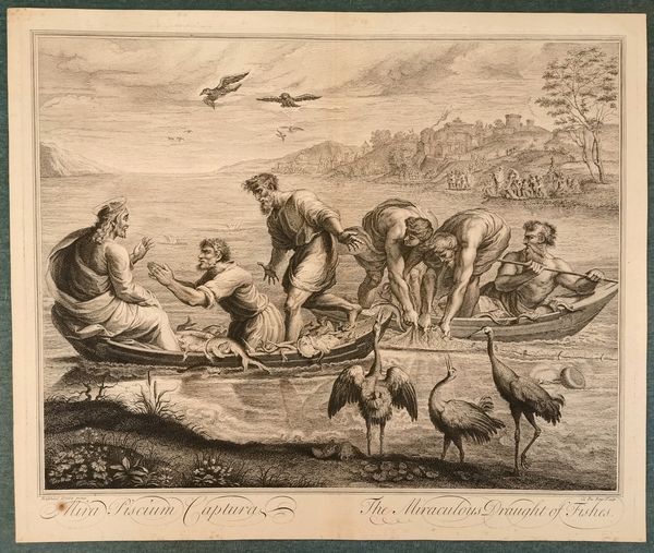Claude Dubosc : Mira piscium captura, da Raffaello  - Asta Stampe e Disegni dal XVI al XX secolo - Associazione Nazionale - Case d'Asta italiane