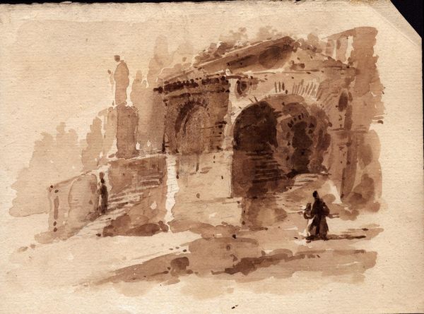 Veduta con archi e figure  - Asta Stampe e Disegni dal XVI al XX secolo - Associazione Nazionale - Case d'Asta italiane