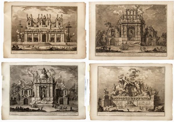 Giuseppe Vasi : Disegni delle macchine  - Asta Stampe e Disegni dal XVI al XX secolo - Associazione Nazionale - Case d'Asta italiane