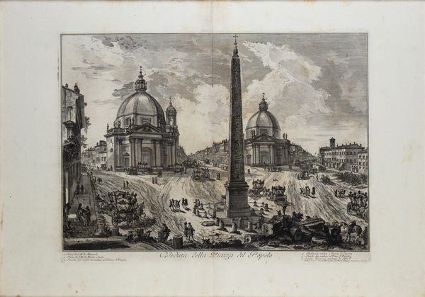 GIOVANNI BATTISTA PIRANESI : Veduta della Piazza del Popolo  - Asta Stampe e Disegni dal XVI al XX secolo - Associazione Nazionale - Case d'Asta italiane