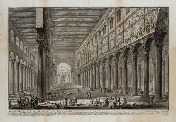 GIOVANNI BATTISTA PIRANESI : Spaccato interno della Basilica di S. Paolo fuori delle Mura  - Asta Stampe e Disegni dal XVI al XX secolo - Associazione Nazionale - Case d'Asta italiane