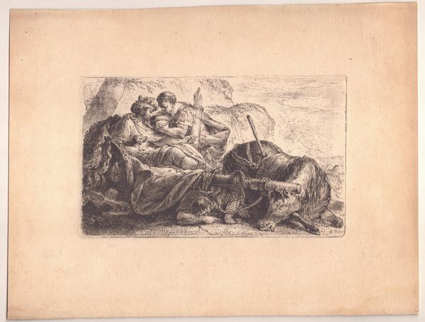 CHRISTIAN BERNHARD RODE : Dario ferito riceve l'acqua  - Asta Stampe e Disegni dal XVI al XX secolo - Associazione Nazionale - Case d'Asta italiane