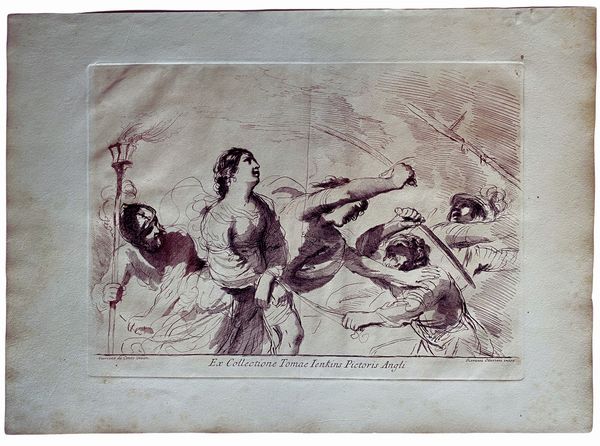 GIOVANNI OTTAVIANI : La liberazione di una prigioniera, dal Guercino  - Asta Stampe e Disegni dal XVI al XX secolo - Associazione Nazionale - Case d'Asta italiane
