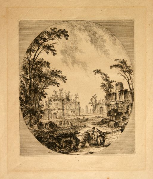 Jean Claude Richard de Saint-Non Abbé de Saint-Non : Parte dell'Antica Via Appia, da Jean Baptiste LePrince  - Asta Stampe e Disegni dal XVI al XX secolo - Associazione Nazionale - Case d'Asta italiane
