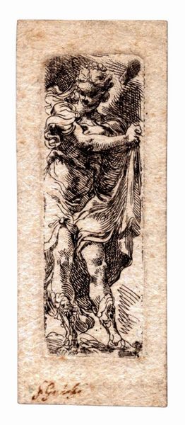 Gaetano Gandolfi : Figura in piedi  - Asta Stampe e Disegni dal XVI al XX secolo - Associazione Nazionale - Case d'Asta italiane