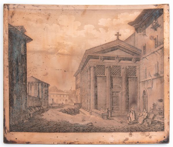 Vedute di Roma: Foro Boario, Arco di Giano e la Basilica di Massenzio  - Asta Stampe e Disegni dal XVI al XX secolo - Associazione Nazionale - Case d'Asta italiane