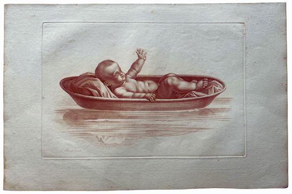 Mos affidato alle acque, da Nicolas Poussin  - Asta Stampe e Disegni dal XVI al XX secolo - Associazione Nazionale - Case d'Asta italiane