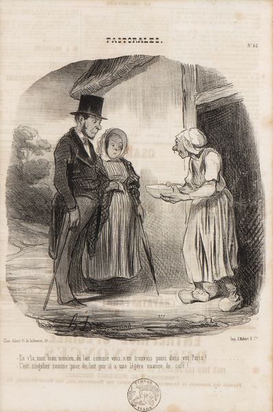 Honoré Daumier : Pastorales, no. 48: En v'ia, mon biau tnosieu, du lait comme vous n'en trouvais point dans vot Paris!  - Asta Stampe e Disegni dal XVI al XX secolo - Associazione Nazionale - Case d'Asta italiane