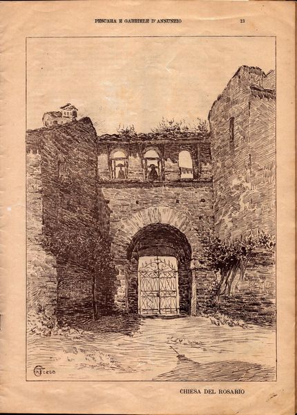 BASILIO CASCELLA (Pescara, 1860 - Roma, 1950) : Pescara e Gabriele d'Annunzio  - Asta Stampe e Disegni dal XVI al XX secolo - Associazione Nazionale - Case d'Asta italiane