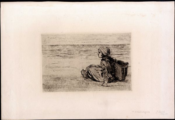 Jozef Israels : Bambina con canestro  - Asta Stampe e Disegni dal XVI al XX secolo - Associazione Nazionale - Case d'Asta italiane