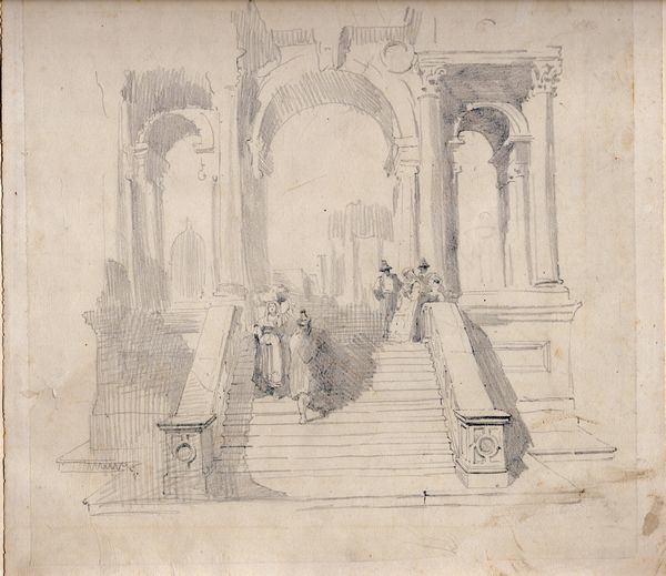 Scorcio architettonico con figure  - Asta Stampe e Disegni dal XVI al XX secolo - Associazione Nazionale - Case d'Asta italiane