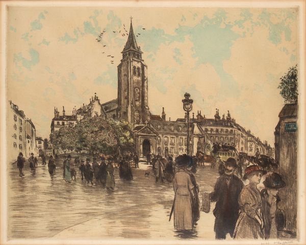 Jean-François Raffaelli : Place Saint-Germain-des-Prs  - Asta Stampe e Disegni dal XVI al XX secolo - Associazione Nazionale - Case d'Asta italiane